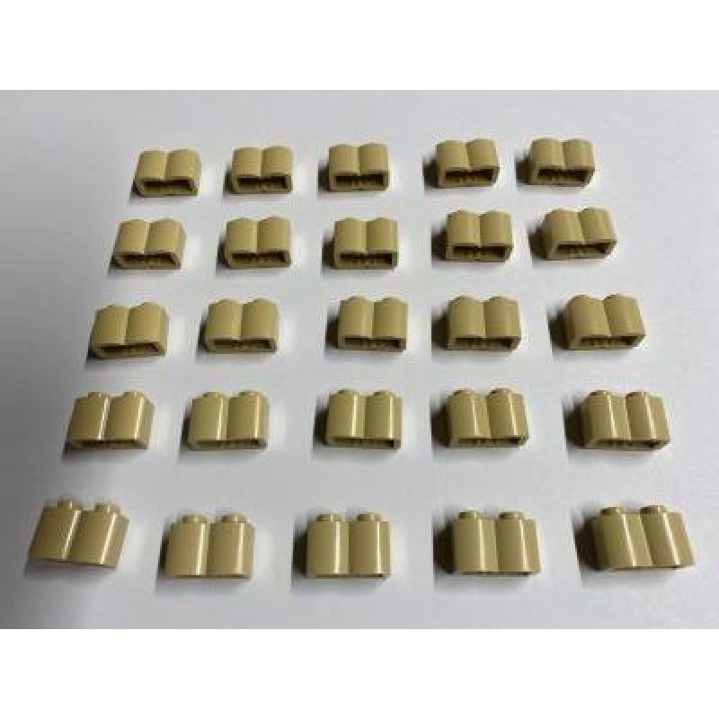1x2 Stein mit Runddesign - 25 Stück - verschiedene Farben