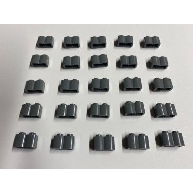 1x2 Stein mit Runddesign - 25 Stück - verschiedene Farben
