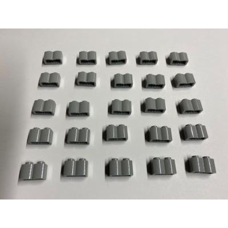 1x2 Stein mit Runddesign - 25 Stück - verschiedene Farben