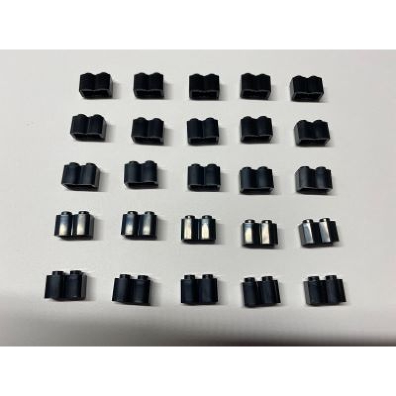1x2 Stein mit Runddesign - 25 Stück - verschiedene Farben
