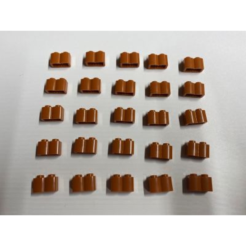 1x2 Stein mit Runddesign - 25 Stück - verschiedene Farben