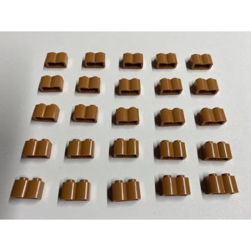 1x2 Stein mit Runddesign - 25 Stück - verschiedene Farben